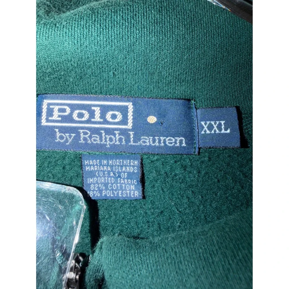 Polo Ralph Lauren Quarter Zip Sweatshirt‎ Green Preppy Classic Heritage Size XXL